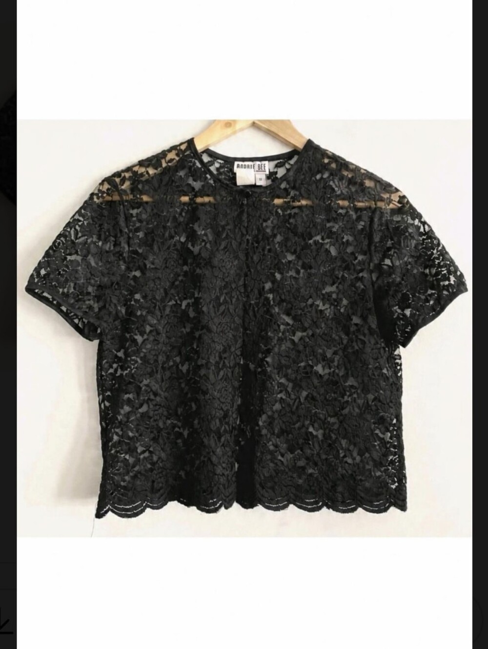 Signature Robbie Bee Womens Lace Jacket Black Scalloped Edge Cocktail Party Bole